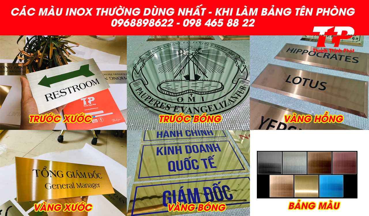 bảng tên phòng ban inox